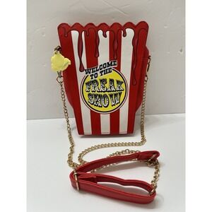 New Spirit Popcorn Crossbody Purse Red White Gold Chain Welcome To The FreakShow